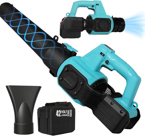 Draadloze Accu Bladblazer - 290 km/u - Borstelloos - Inclusief 4.0Ah Accu & Snellader - 5 Snelheidsstanden - Turbo Modus - Lichtgewicht & Ergonomisch - Voor Bladeren, Sneeuw & Tuinonderhoud van Merkloos	