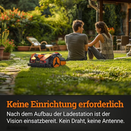 Draadloze AI Robotmaaier voor tuinen tot 600 m² – Slimme Landroid Vision Robotmaaier met AI Obstakelvermijding, Egelbescherming, Multi-Zone Beheer, App Bedienbaar + WA0825 Vision Garage van Merkloos	