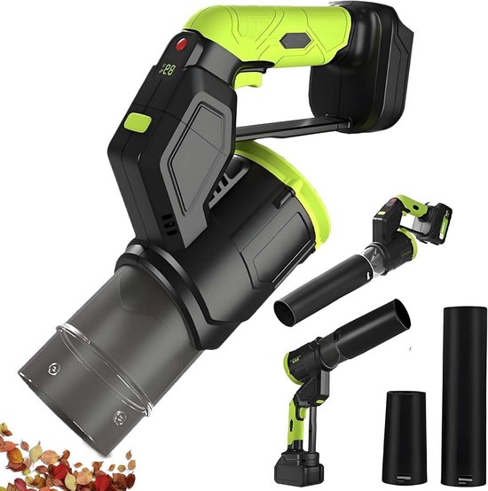 Draadloze Bladblazer - Lucht Blaser - Tuin Schoonmaken - Borstelloze Motor - 300.000 RPM - Groen