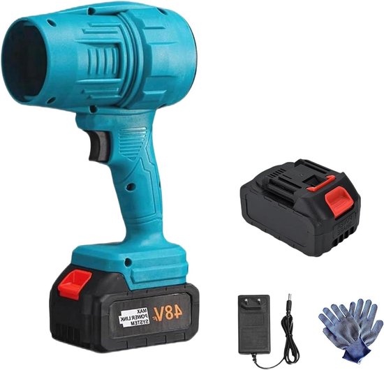 Draadloze Bladblazer - Turbo Jet Blower - Auto en Tuin Reinigen - Traploze Snelheidsregeling - 150MPH - Blauw