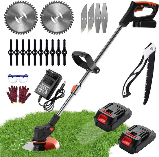 Draadloze elektrische grastrimmer - 3-in-1 accu trimmer met telescopische steel van $