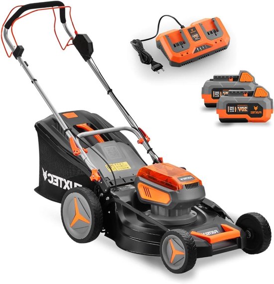 Draadloze grasmaaier - Accu maaier - Gazon onderhoud - Zelfaandrijving - 46cm maaibreedte - Zwart