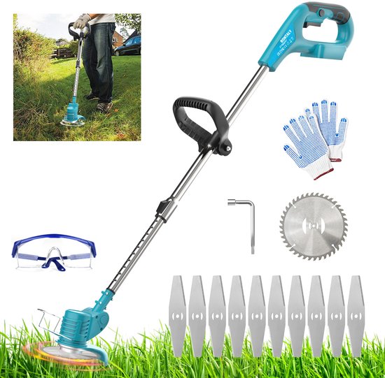 Draadloze grasmaaier, borstelloze elektrische maaier, grasmaaier met hoogteverstelling, zonder accu van Merkloos	