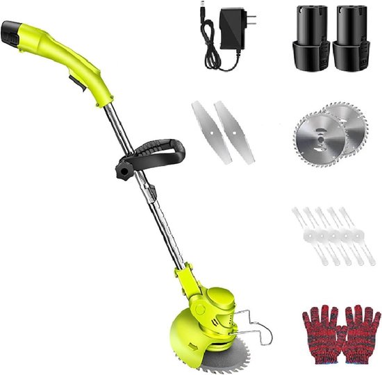 Draadloze Grasmaaier - Elektrische Trimmer - Tuinonderhoud - Verstelbare Steel - 24V Batterij - Zwart