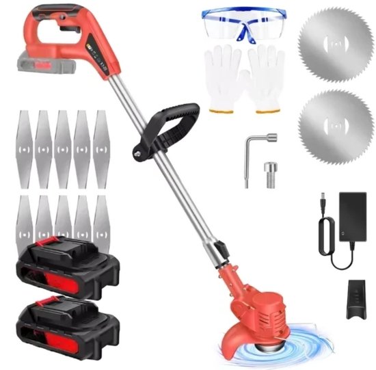 Draadloze Grastrimmer 21V - Elektrische Strimmer - Inclusief Accu - Voor Gras, Onkruid & Tuinonderhoud van Merkloos	