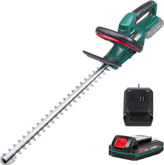 Draadloze Heggenschaar 20V – 52 cm Snijlengte – 15 mm Tandafstand – Met 2,0 Ah Batterij en Oplader – Graszitter en Heggen Trimmer van Merkloos	