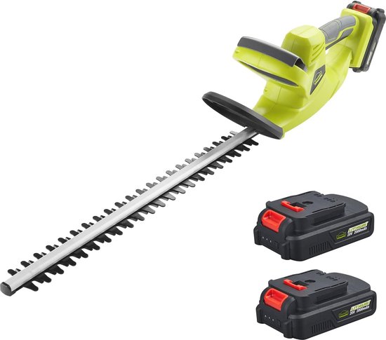 Draadloze Heggenschaar 20V met Li-ion Accu en Oplader - 65 cm Asymmetrisch Lemmet van Ferm