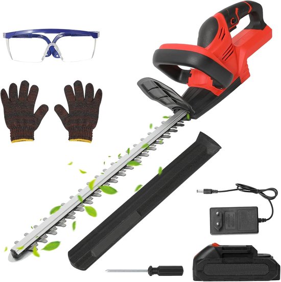 Draadloze heggenschaar 21 V - Heavy-Duty, 56 cm - Accu met 7500 mAh, Oplader, Efficiënte Snoei, Laag Geluid van VONROC
