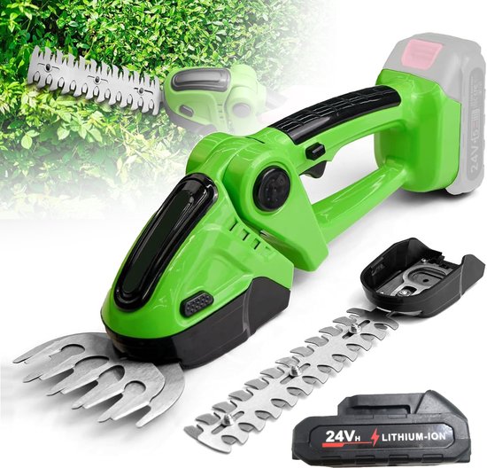 Draadloze Heggenschaar En Grasschaar - 24V Elektrische Heester - Handgrasmaaier - Heggenschaar Met 1 Oplaadbare Batterij