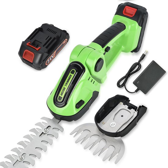 Draadloze Heggenschaar - Heggenschaar En Grasscharen met Oplaadbare Accu - 0-90° Verstelbaar Mes - 24V Struikheggenschaar - Voor Tuin, Struiken, Gazon Snoeien van Merkloos	