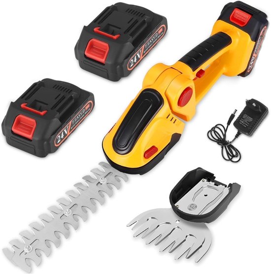 Draadloze Heggenschaar – Snoeischaar Met Verwisselbare Opzetstukken Voor Heg & Gazonrand – Accu Heggenschaar Lichtgewicht Voor Precisiewerk | Incl. Oplaadbare Accu & Oplader van Merkloos	