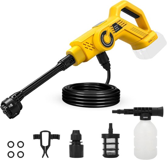 Draadloze hogedrukreiniger, compatibel met Makita 18 V batterijen, hogedrukreiniger 80 bar, draagbaar met 6-in-1 mondstuk, voor reiniging buitenshuis, tuin, auto (batterij niet inbegrepen