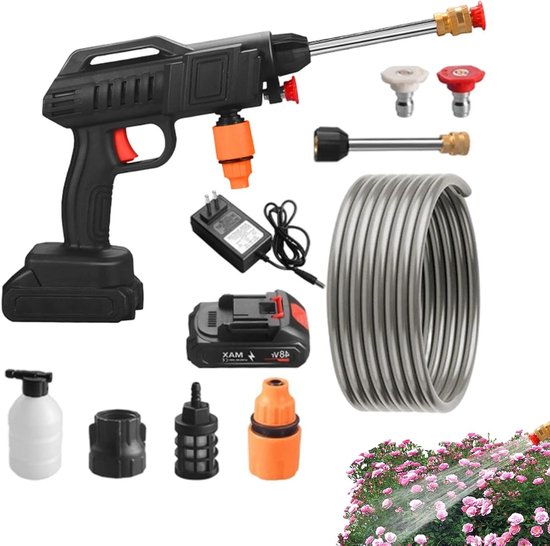 Draadloze Hogedrukreiniger - Draagbare Power Washer - Auto's en Tuinen Reinigen - Dubbele Waterpatronen - 16 kg - Zwart
