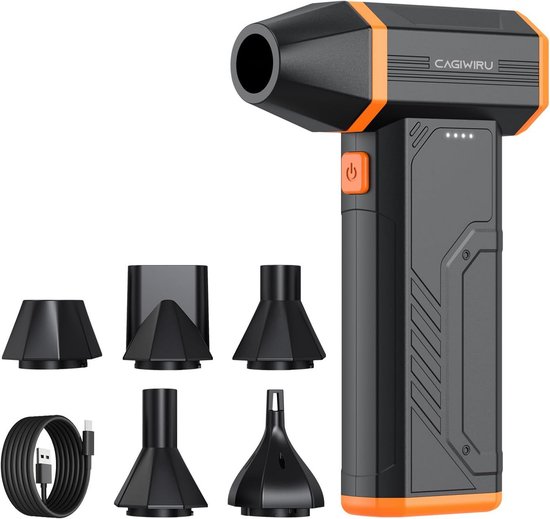 Draadloze Luchtblazer 300000 RPM - 3 Snelheden, 10000 mAh Batterij, LED-licht, voor PC, Auto, Huis, Toetsenbord, Auto en Huis van Merkloos	