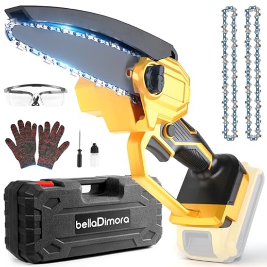 Draadloze Mini Kettingzaag 6 Inch voor 20V MAX - Handheld Elektrische Kettingzaag met Beveiligingsschakelaar van Merkloos	