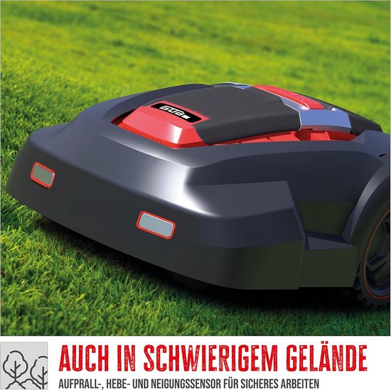 Draadloze Robot Grasmaaier GRR 240.1 – Instelbaar Werkbereik 50–1000 m², 5-voudig Verstelbare Maaihoogte, 28V Li-Ion 3Ah, Incline tot 24°, Automatische Sensoren & Regenbestendig – Zwart van Powerplus