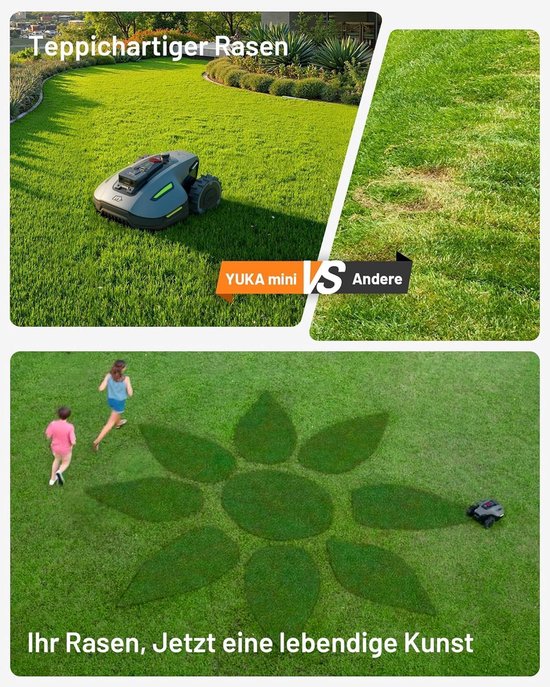 Draadloze Robotgrasmaaier NetRTK+Vision – App & 4G Module – Slimme AI Obstakeldetectie – 700 m² Bereik (Max. 1100 m²) – 50% Helling – Verstelbare Maaihoogte – 190 mm Maaibreedte