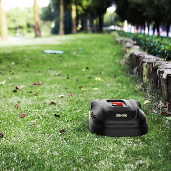 Draadloze Robotmaaier 300 m² - 18V Accu, 3-Messig Mulch-/Maaisysteem, Stil & Betrouwbaar, Veiligheidssensor, Digitaal Display van Merkloos	