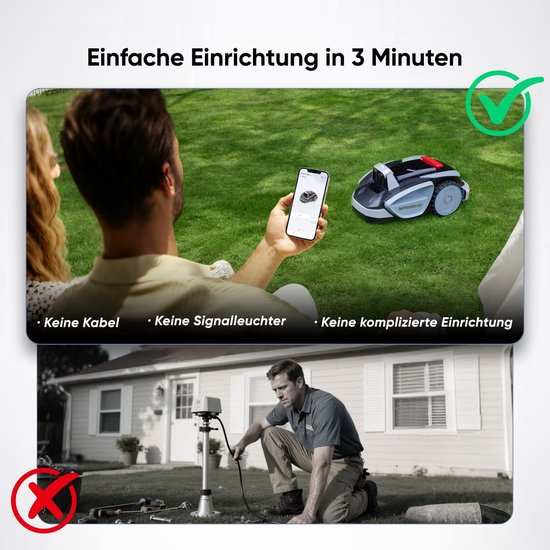 Draadloze Robotmaaier 600 m² – 18 cm – Industrohome