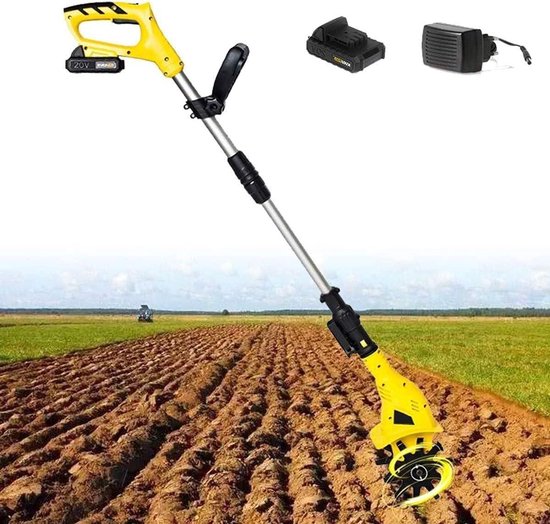 Draadloze Tuinfrees - Elektrische Cultivator - Bodem Bewerken - Lichtgewicht Ontwerp - 10 cm Breed - Zwart