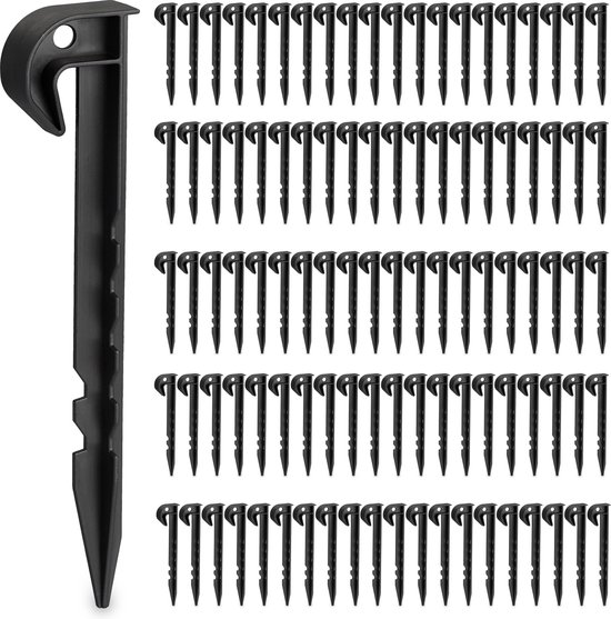 draadpennen robotmaaier set van 200 - voor begrenzingsdraad tot 4 mm - kunststof - zwart van Vorm Vrij