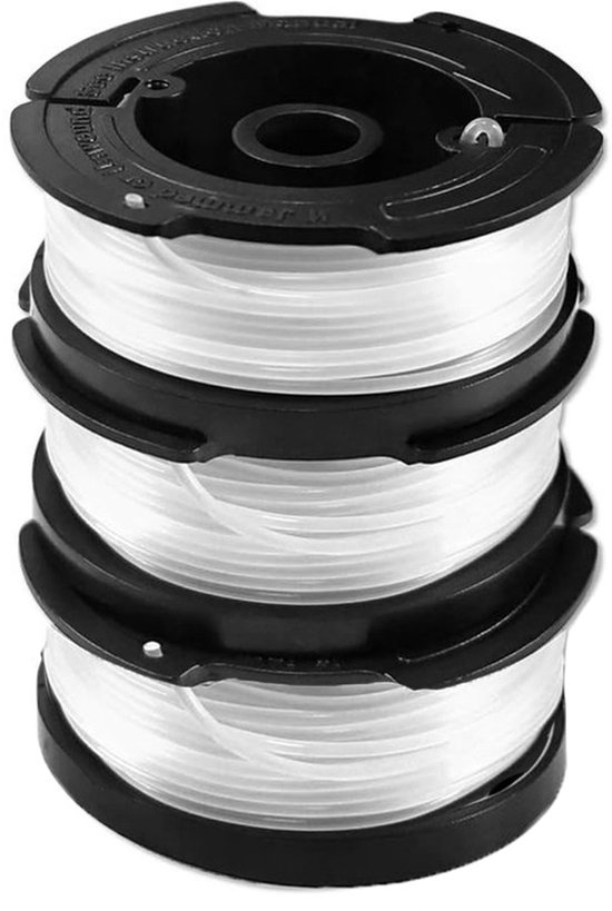 Draadspoelen geschikt voor Black en Decker Grastrimmer, 3 Stuks Grastrimmer Spoelen, Lengte 9,15 m, Diameter 1,65 mm met Spoelafdekking en Veer van GoSupreme