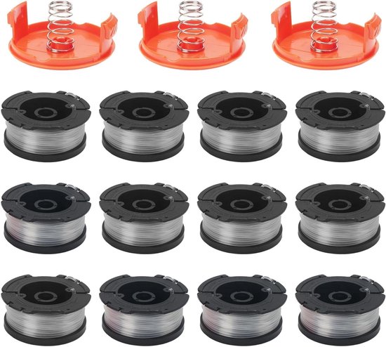Draadspoelen Grastrimmer - Spoelen Set - Gazon Onderhoud - Automatische Draadaanvoer - 12 Stuks - Zwart