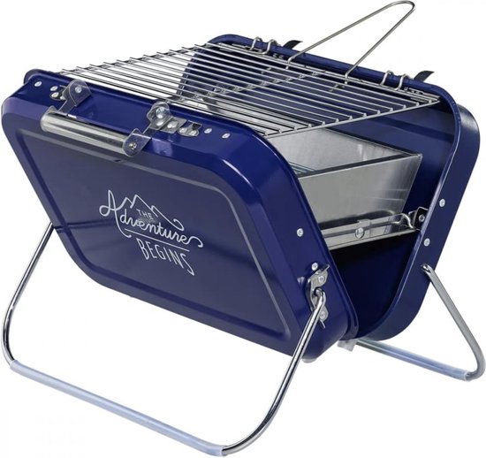 Draagbare grill, blauw, 32 x 31,5 x 40 cm van Deuba