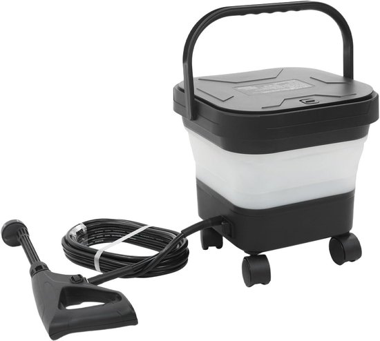 Draagbare Hogedrukreiniger - Accu Reiniger - Terras Reinigen - Met Waterreservoir - 13 Liter - Zwart Wit