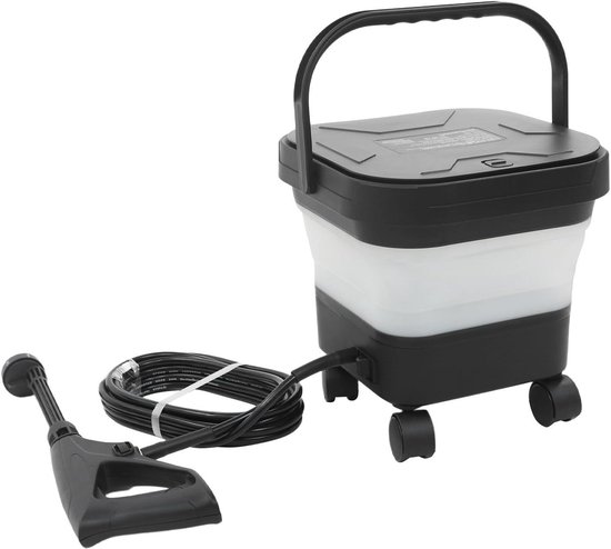 Draagbare Hogedrukreiniger - Opvouwbare Reiniger Oplaadbare Wasmachine - Tuin en Auto Reinigen - Ingebouwd Watertank - 13 Liter - Zwart Wit