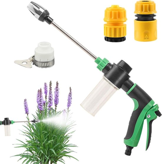 Draagbare Hogedrukreiniger - Snoerloze Reiniger - Auto Tuin Balkon - 3 Sproei Modi - Compact Formaat - Groen