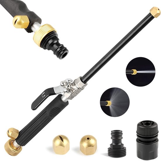 Draagbare Hydro Jet Hogedrukreiniger Gun Hogedrukreiniger Wand Extension, hogedrukreiniger pistool met 2 slangsproeiers - Hogedrukslang mondstuk bevestiging voor tuinslang en autowassen van SOLDERING.