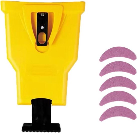 Draagbare kettingzaagslijper, snelslijper, kettingzaagslijpset, professionele kwaliteit, inclusief 5 slijpstenen. van Merkloos	