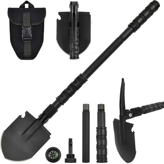 draagbare schop militaire spade pickax met tactische taille pack multitool voor outdoor wandelen, kamperen, backpacken, vissen, greppel invoeren survival tool, auto noodgeval,