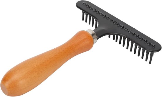 Draagbare Tapijthark - Hout en Roestvrij Staal - Effectieve Haarverwijdering - Compact Ontwerp - Voor Huiseigenaren