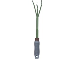 Draagbare Tuinhark - Handhark Staal - Onkruid Wieden - Duurzaam Metaal - 35 cm - Groen