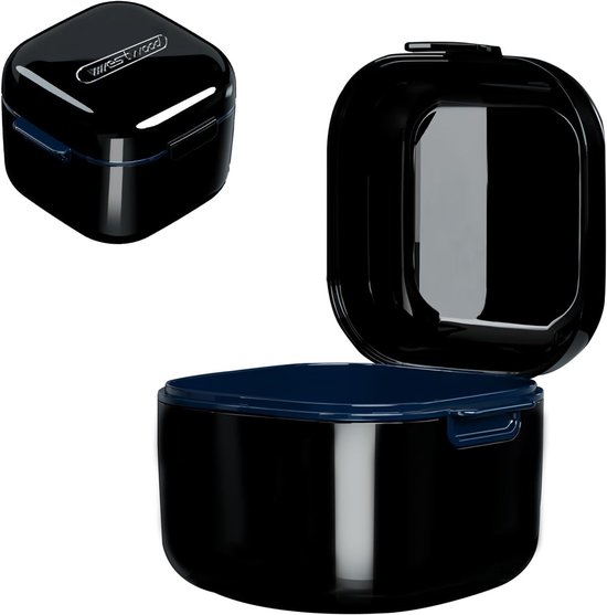 Draagbare Valse Tanden Container - Dental Prosthesis Box met Zeef - Protheses Cup - Bad Protheses - Reiskoffer voor Tanden - Schoonmaakdoos voor Protheses van Merkloos	