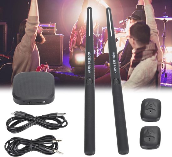 Draagbare virtual reality-drumset - Elektronische drumset voor beginners - Kinderen - Volwassenen - Bluetooth MIDI-ondersteuning voor kinderen - Muziekinstrument voor vrienden en liefhebbers van Merkloos	