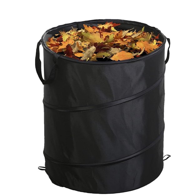 Draagbare Vuilnisbak - Opvouwbare Container - Afvalbeheer Buiten - Veerkrachtig Oxford Doek - 34x34x40cm - Zwart