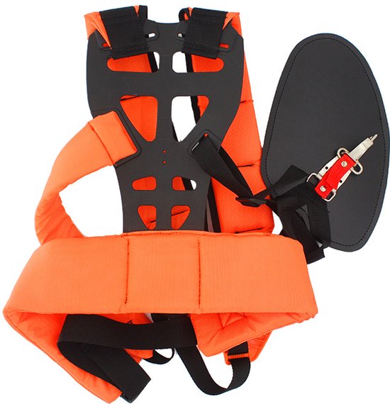 Draagriem voor grasmaaier - Comfortabel - Dubbele schouderriemen - Verstelbaar - Voor benzine grasmaaiers - Universele draagbeugel, H-vormige schouderriem, Draagriem (zwart) van Merkloos	