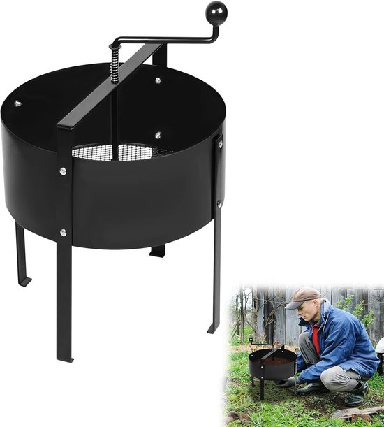 Draaibare Bodemzeef - Tuinzeef Compostzeef - Aarde Stenen Scheiden - Handslinger Bediening - 40 x 56 cm