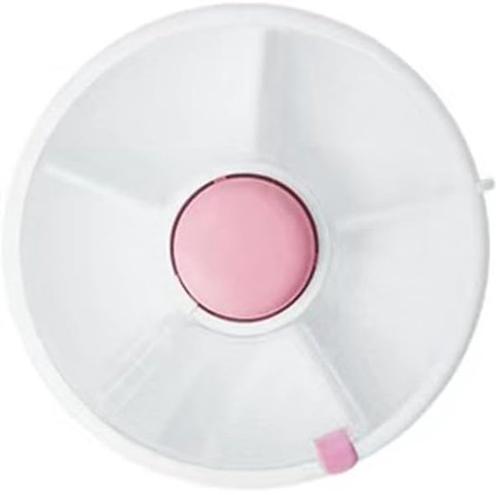 Draaibare Snackbox met knop - snackspinner met 5 vakken - roterende snackdoos voor kinderen - snackbord met deksel - kleine fruitbord - organizer - draagbare meloen snoepopbergdozen (roze) van Merkloos	