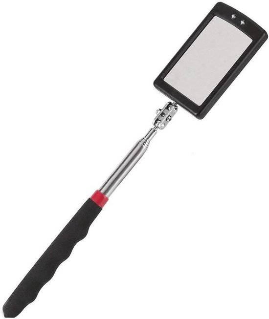 Draaibare telescopische spiegel Voertuigbodem Led Telescopische Antislip Binnenmuur Inspectiespiegel Dubbel kogelgewricht 360 graden draaibare autodetectietool Flexibel en compact