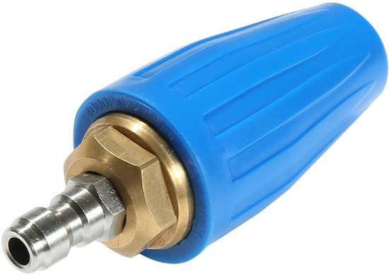 Draaibare turbine spuitmond 4000 PSI - Blauw, voor beton, auto’s, tuinen van Merkloos	