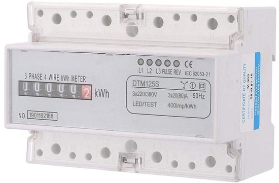 Draaiknometer EKM-meter 20-80A driefasen-DIN-rail kilowattuur kWh meter 220/380V digitale stroommeter - andere stroomverdelings- en besturingsapparaten - energieverbruik meten van Merkloos	