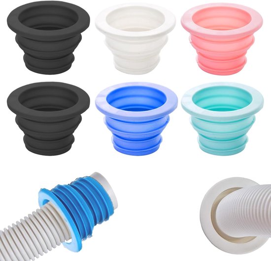Drain Pipe Seal - 6 Pieces - Rubber Cuff - Siphon Seal - Drain Adapter voor Washing Machine - 47mm - Bathroom - Kitchen van Merkloos	