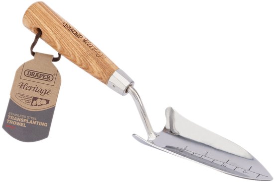 Draper Heritage roestvrijstalen verplantschep met essenhouten handvat van Draper