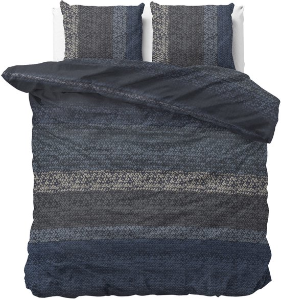 Dreamhouse dekbedovertrek Flanel Gradient Knits Blauw 240 x 220 cm van Dreamhouse