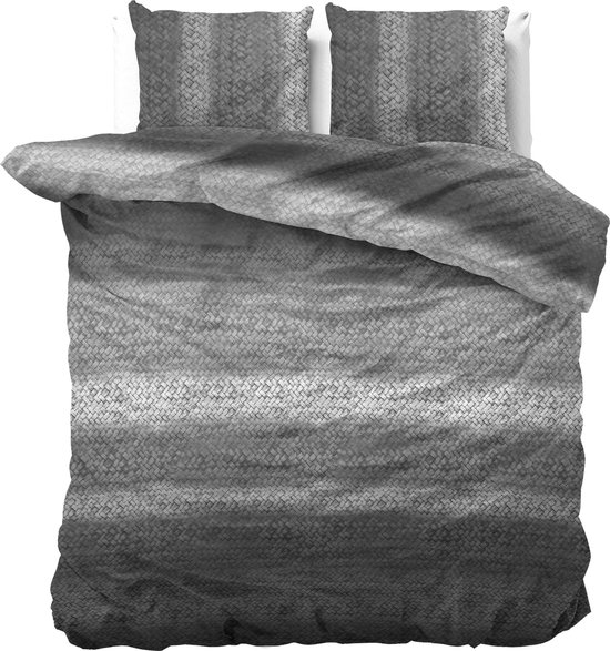 Dreamhouse Flanel Gradient Knits - Dekbedovertrekset - Lits-Jumeaux - 240x200/220 + 2 kussenslopen 60x70 - Antraciet van Dreamhouse