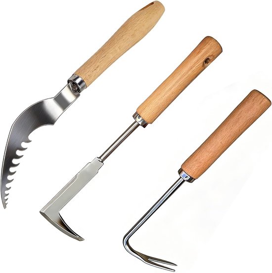Drie Delige Onkruidverwijder Set - Professionele Tuin Tools voor Onkruid, Gras en Voegen, Ideaal voor Tuin en Oprit van Merkloos	